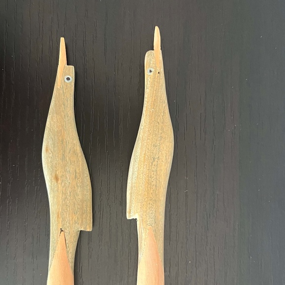 RARE & UNIQUE! Hand Carved Wooden Salad Servers | NEW - never used - Picture 9 of 9